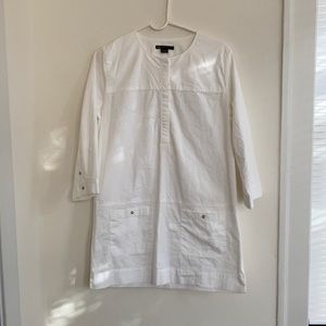 Armani Exchange Artsy Utility Smock Structured Cotton Transitional Layered Dress